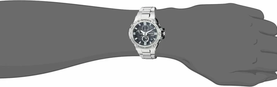 Casio G-Shock GST-B100D-1ACR Men's Analog-Digital Quartz Watch in Silver