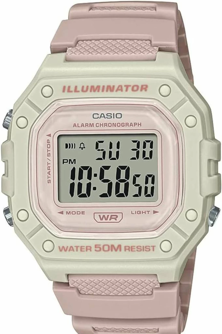 Casio W218H Men's Digital Watch with 50M Water Resistance, Stopwatch, Chronograph, LED Backlight, Alarm, and 7-Year Battery